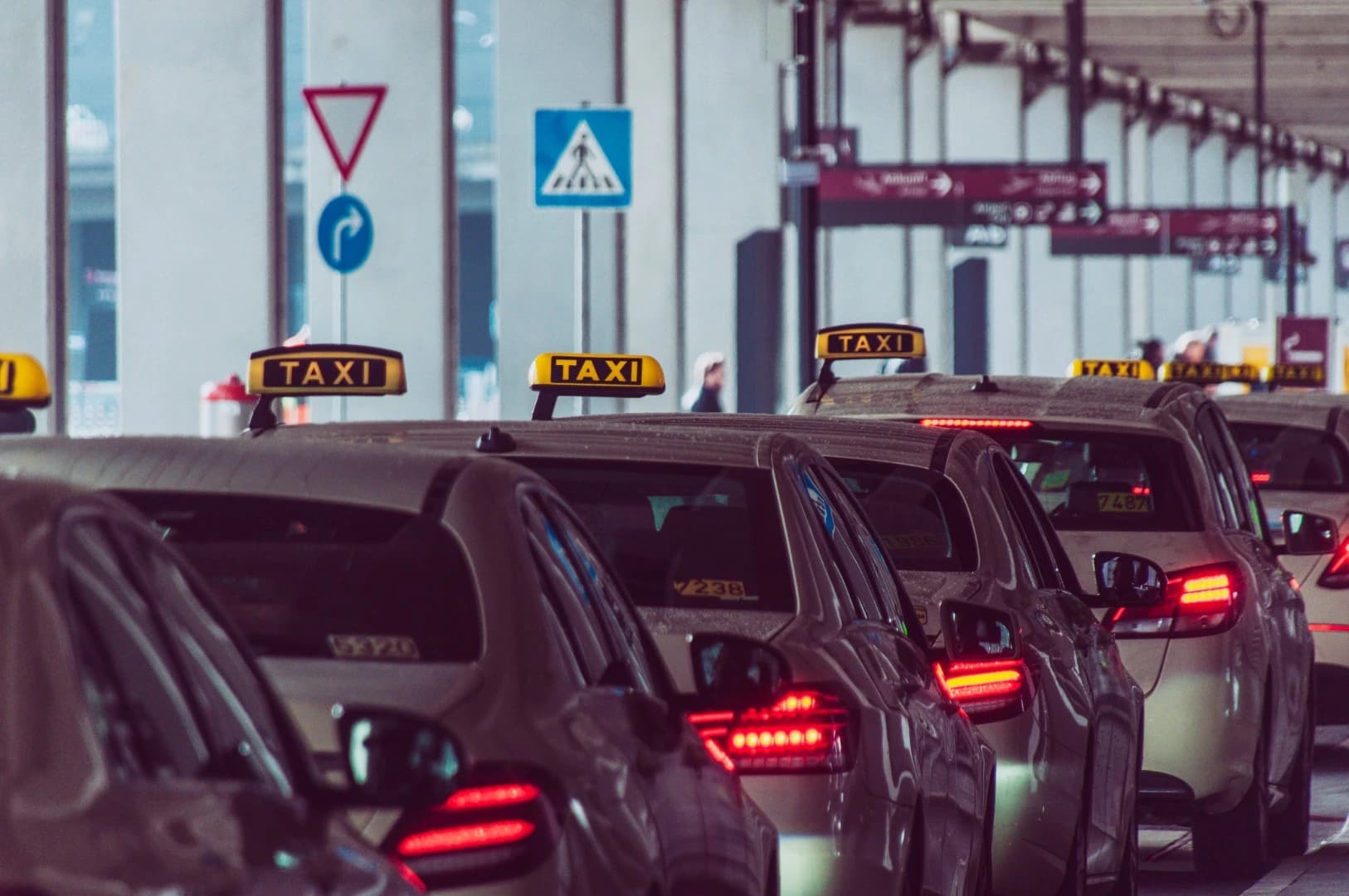 Taxis at Melbourne Airport terminal